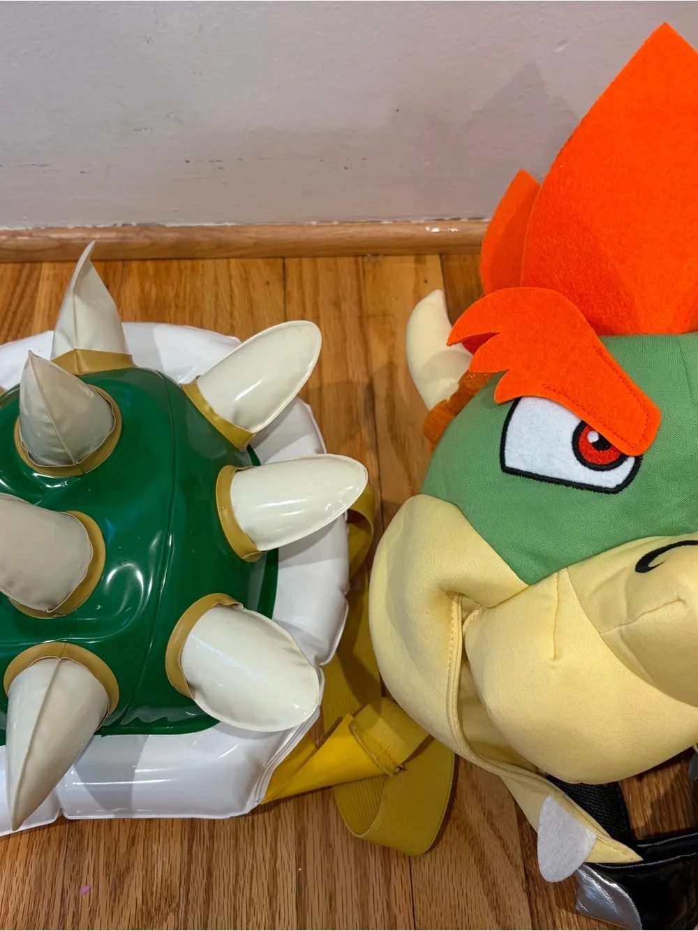 Rubie's Bowser Plush Party Hat & Shell Set - Green, Orange, Yellow, Cream